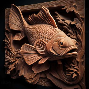 3D model Sumatran barbus fish (STL)